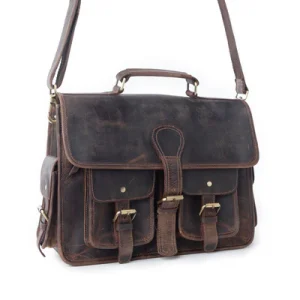 DUST CREEK LEATHER LAPTOP BAG IN SADDLE EMBER