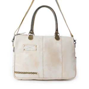 SUMMIT LINE LEATHER LAPTOP BAG IN DESERT CREAM